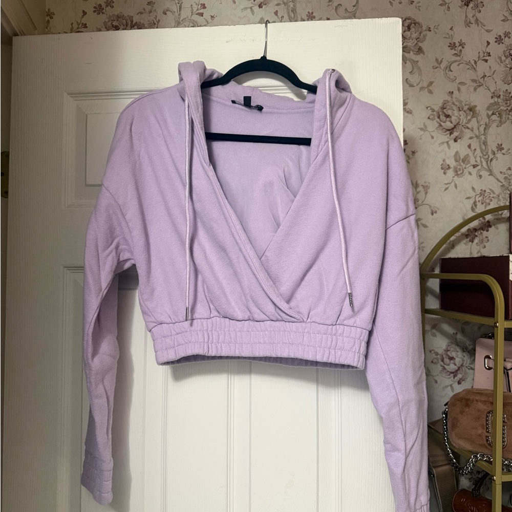 JLuxLabel Lavender Wrap Hoodie Top